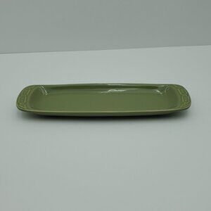 Longaberger Woven Traditions Sage Olive Plate Relish Dish Appetizer Snack Tray